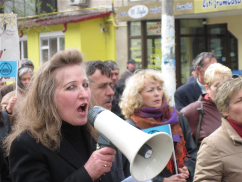 Maria Tipriigan la protestul de joi