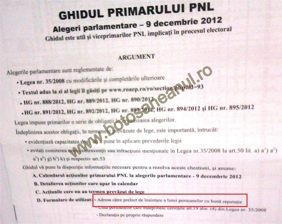 Ghidul primarului PNL Botosani cu referire la prefect  