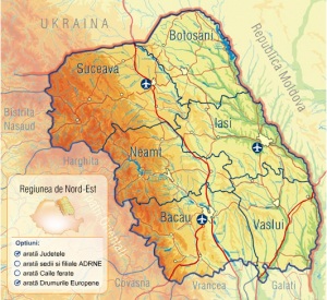 regiunea nord est a Romaniei  